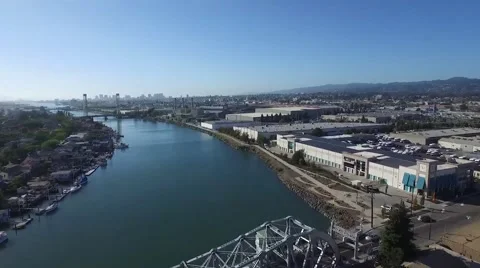 Fly over of 2 bridges Stockbeeldmateriaal 53175161