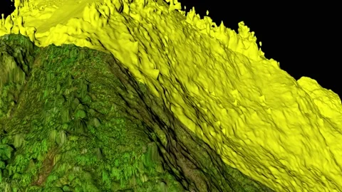 Fly over 3d model obtained from drone 3d scan survey mission presenting Stock Footage 150203499