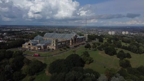 Fly over Alexandra placase in north London Stock Footage 283931460