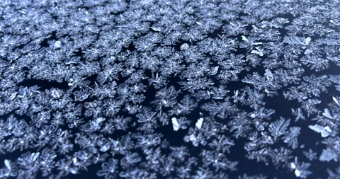 Fly Over Alien Icy Planet Surface - Frozen Ice Crystal Landscape - Macro Nature Stock Footage 146662236