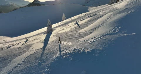 Fly over and around the mountains of Ciucas Romania in January 2022 Sunny day. Stock Footage 170200826