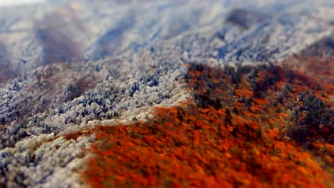 Fly over Appalachian Mountains with Fall Colors and Snow Video stock 160130725