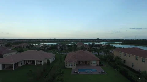 Fly over backyard birds eye view of 7717 Eden Ridge Way Stock Footage 55291142