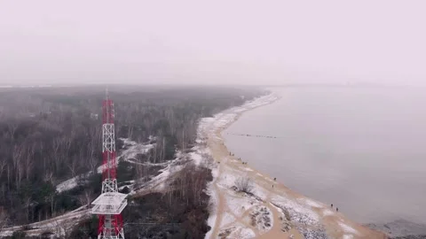 Fly over baltic coast Stock Footage 145938596