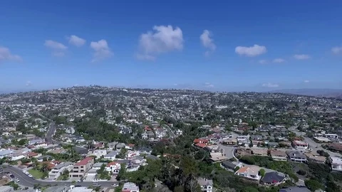 Fly over beach city of San Juan Capistrano in Orange County Stock Footage 73720132