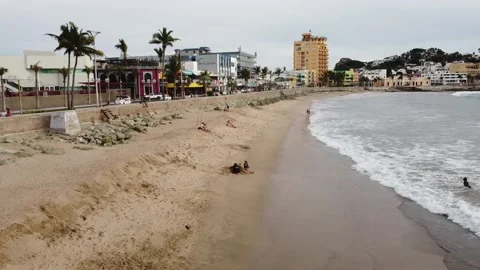 Fly over the beach of mazatlan 2 Stock Footage 152796011