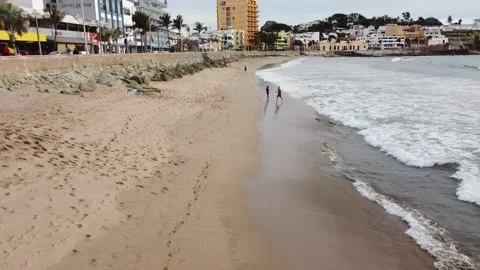 Fly over the beach of mazatlan Stock Footage 152796130