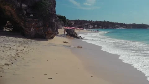 Fly over the beach with stunning ocean views Stock Footage 145805531