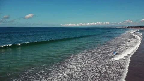 Fly over the beach with stunning ocean views Stock Footage 145805619
