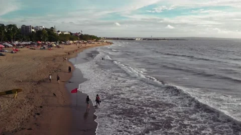 Fly over the beach with stunning ocean views Stock Footage 145805785