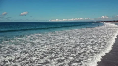 Fly over the beach with stunning ocean views Stock Footage 145805828