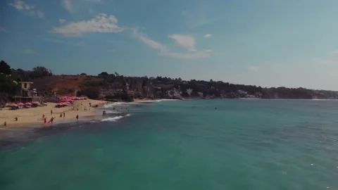 Fly over the beach with stunning ocean views Stock Footage 145805968