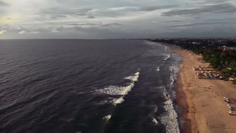 Fly over the beach with stunning ocean views Stock Footage 145806282