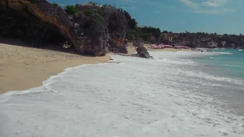 Fly over the beach with stunning ocean views Stock Footage 145806355