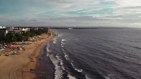 Fly over the beach with stunning ocean views Stock Footage 145806441