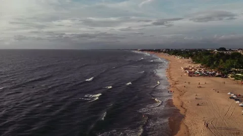 Fly over the beach with stunning ocean views Stock Footage 145806534