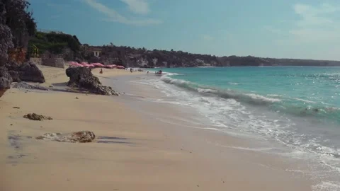 Fly over the beach with stunning ocean views Stock Footage 145806629