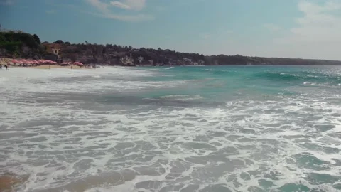 Fly over the beach with stunning ocean views Stock Footage 145806779