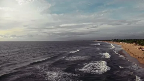 Fly over the beach with stunning ocean views Stock Footage 145806804