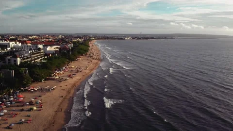 Fly over the beach with stunning ocean views Stock Footage 145806971