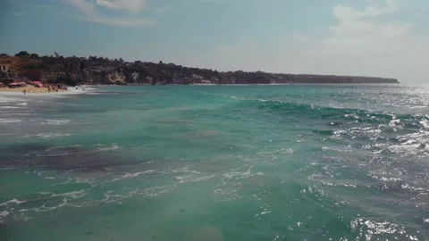 Fly over the beach with stunning ocean views Stock Footage 145807030