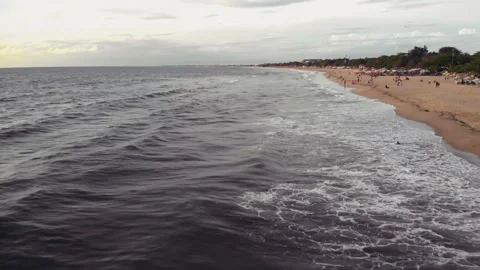 Fly over the beach with stunning ocean views Stock Footage 145807327