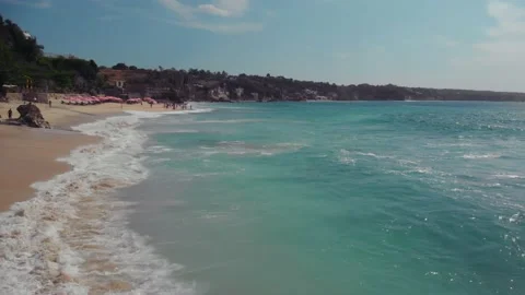 Fly over the beach with stunning ocean views Stock Footage 145807477