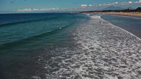 Fly over the beach with stunning ocean views Stock Footage 145807504