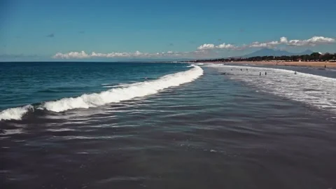 Fly over the beach with stunning ocean views Stock Footage 145807584