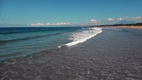Fly over the beach with stunning ocean views Stock Footage 145807627