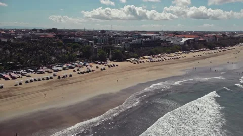 Fly over the beach with stunning ocean views Stock Footage 145807686