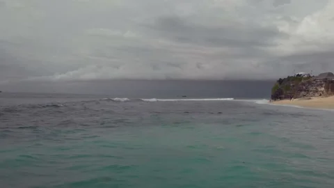 Fly over the beach with stunning ocean views Stock Footage 145807915