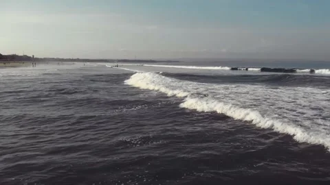 Fly over the beach with stunning ocean views Stock Footage 145807939
