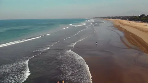 Fly over the beach with stunning ocean views Stock Footage 145808112