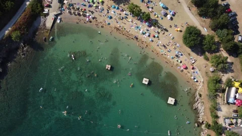 Fly over the Beach Top Shot 库存影片 232617355