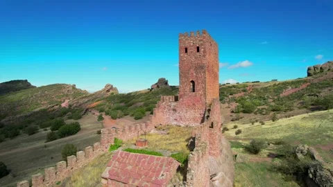 Fly over the beautiful Castillo de Zafra in Spain Vidéo 221083366