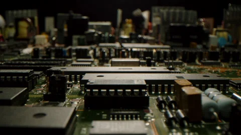 Fly Over Beautiful Tech Circuit City Close Up Stock Footage 255064521