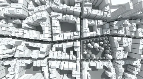 Fly over blank city. Stock Footage 30564883