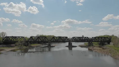 Fly Over Bridge - Aerial Drone Video stock 108793696