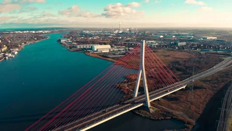 Fly over bridge Stock Footage 145686969