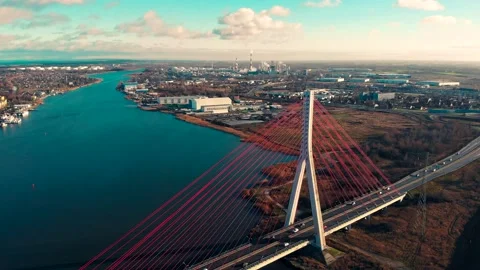 Fly over bridge Stock Footage 145686974