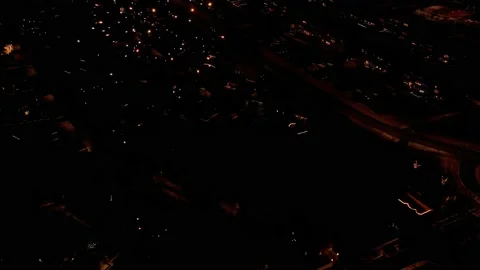 Fly Over The City Of Iceland With Exploding Fireworks During New Year's Stock Footage 168798612