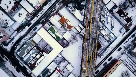 Fly Over City Tracks Stock Footage 71344101