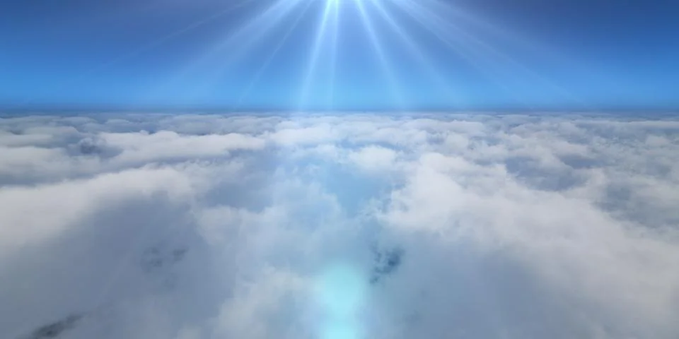 Fly over clouds Stock Illustration