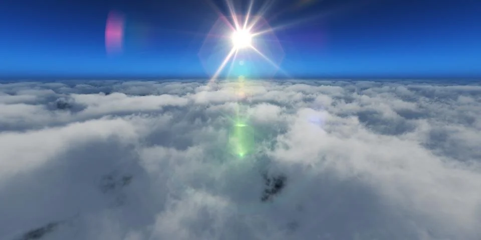 Fly over clouds Stock Illustration