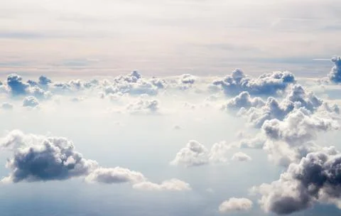 Fly over clouds sunset Stock Photos