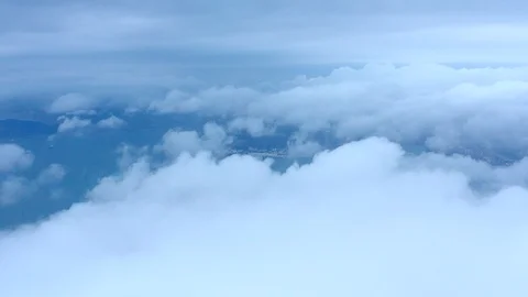 Fly over cloudscape in overcast daytime, Tsuen Wan, Hong Kong Stock-Footage 126135346