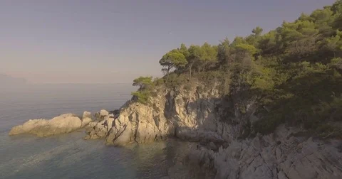 Fly over coastline Video stock 80631131