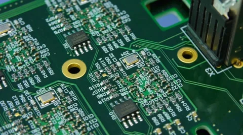Fly over computer circuit board Stock Footage 44373448
