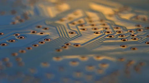 Fly over computer circuit board, electronic technology background Stock Footage 87320358